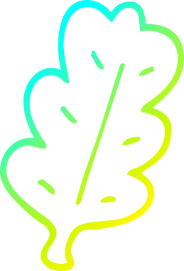 Bir insan tarafından çizilmiş bir çizgi film yaprağının soğuk gradyan çizimi