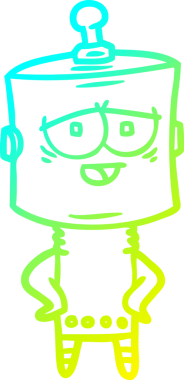 Bir insan tarafından çizilmiş soğuk gradyan robot çizimi