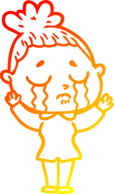 Bir insan tarafından çizilmiş, ağlayan bir karikatür çizimi.