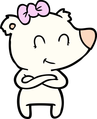 Bir insan tarafından çizilmiş dişi kutup ayısı çizgi filmi.