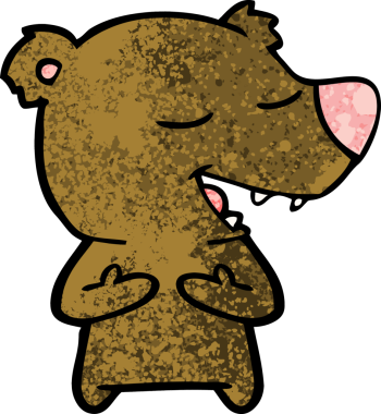 Bir insan tarafından çizilmiş çizgi film ayısı.