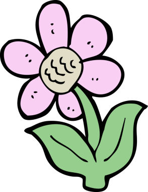 Bir insan tarafından çizilmiş karikatür çiçeği