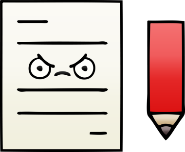 Bir insan tarafından çizilmiş bir test kağıdının gölgelenmiş karikatürü