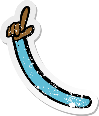 Bir insan tarafından çizilmiş bir çizgi filmin gerilimli çıkartması.