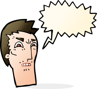 bir insan tarafından çizilmiş konuşma baloncuklu kızgın bir yüz.