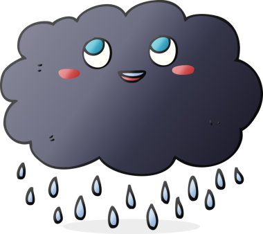 Bir insan tarafından çizilmiş karikatür yağmur bulutu