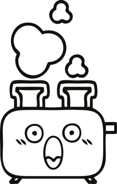 Bir insan tarafından çizilmiş bir tost makinesinin çizgi çizimi