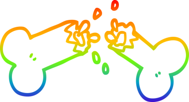 Bir insan tarafından çizilen kırık bir kemik parçasının çizimi.