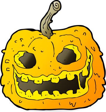 Bir insan tarafından çizilmiş ürkütücü balkabağı.