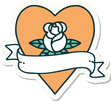 Bir insan tarafından çizilmiş, geleneksel kalp şeklinde dövme çıkartması.