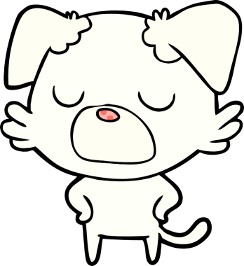 Bir insan tarafından çizilmiş çizgi film köpeği.