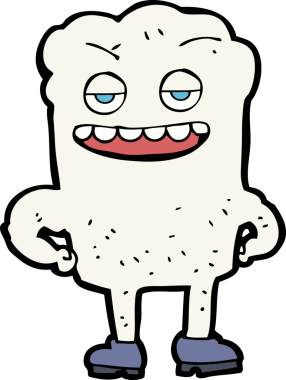 Bir insan tarafından çizilmiş kendini beğenmiş bir çizgi film karakteri.