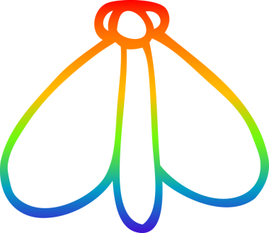 gökkuşağı gradyan çizgi çizimi Bir insan tarafından çizilmiş güve