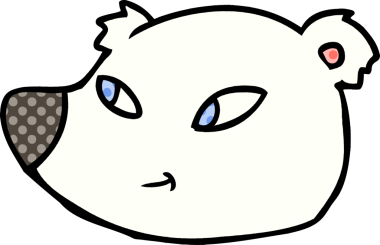 bir insan tarafından çizilmiş kutup ayısı yüzü.