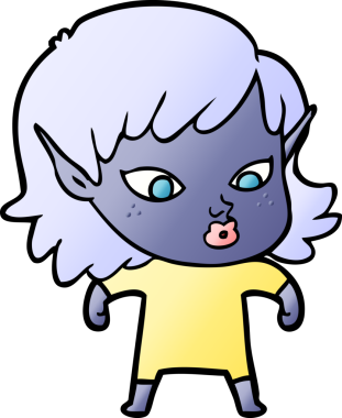 Bir insan tarafından çizilmiş güzel elf kızı.