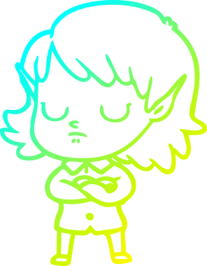 Bir insan tarafından çizilmiş soğuk gradyan çizgi çizimi.