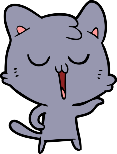 Bir insan tarafından çizilmiş çizgi film kedisi.