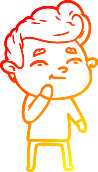 Bir insan tarafından çizilmiş mutlu bir çizgi film karakteri çizimi.