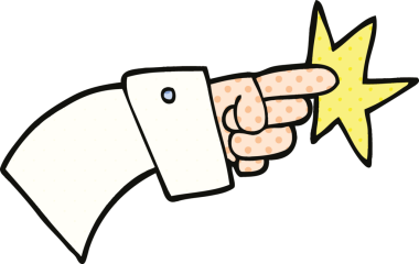 Çizgi roman stili bir insan tarafından çizilmiş el simgesi