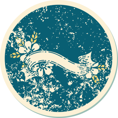 Bir pankartın ve bir insanın çizdiği çiçeklerin sembolik dövmeli resmi