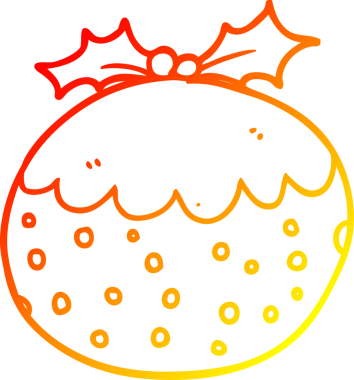 Bir insan tarafından çizilmiş bir çizgi filmin sıcak gradyan çizimi.