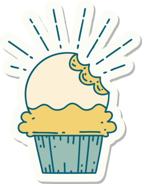 Bir insan tarafından çizilmiş ısırık izi olmayan dövme stili bir kek.