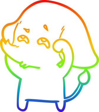 gökkuşağı gradyan çizimi bir insan tarafından çizilmiş bir fil karikatürü