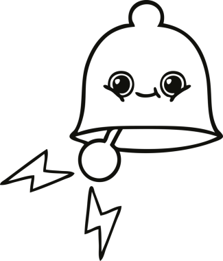 Bir insan tarafından çizilmiş zil karikatürü