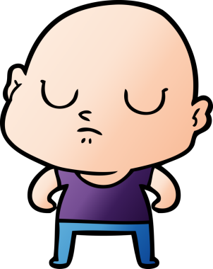 bir insan tarafından çizilmiş kel bir adam.