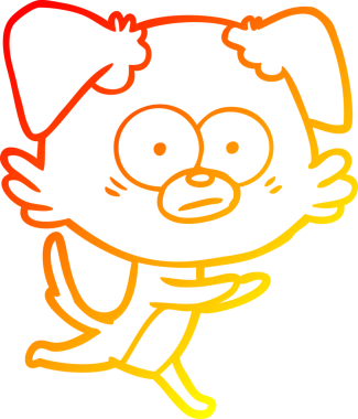 Bir insan tarafından çizilmiş gergin bir köpek çizgi filminin sıcak gradyanı.