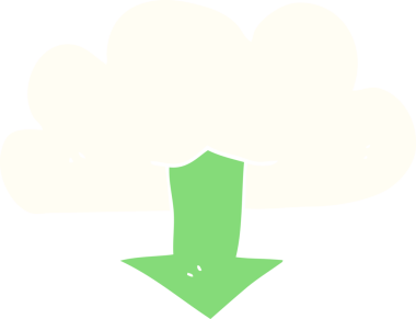 Bir insan tarafından çizilen buluttan indirilen düz renk çizimi