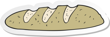 Bir insan tarafından çizilmiş bir somun ekmeğin çıkartması.