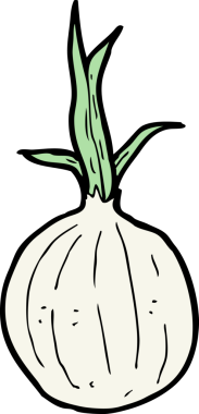 Bir insan tarafından çizilmiş karikatür soğanı.