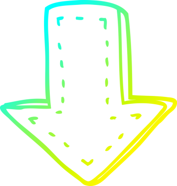 Soğuk gradyan çizgi çizimi bir insan tarafından çizilmiş bir oku işaret ediyor.