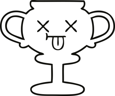 Bir insan tarafından çizilmiş bir kupanın çizgi çizimi