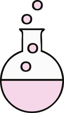 Bir insan tarafından çizilmiş bilimsel bir deneyin sevimli karikatürü.