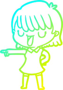 Bir insan tarafından çizilmiş bir karikatür kadın çizimi.