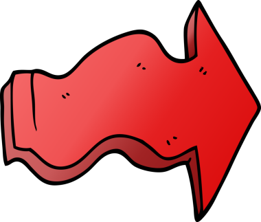 Bir insan tarafından çizilmiş karalama işaretli ok