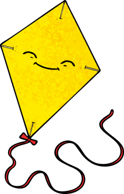 Bir insan tarafından çizilmiş çizgi film uçurtması.