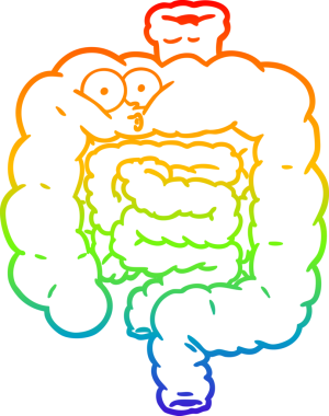 gökkuşağı gradyan çizgi çizimi bir insan tarafından çizilmiş bağırsaklar şaşırttı