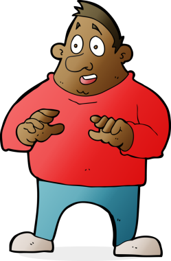 Çizgi film bir insan tarafından çizilmiş kilolu bir adamı heyecanlandırdı.