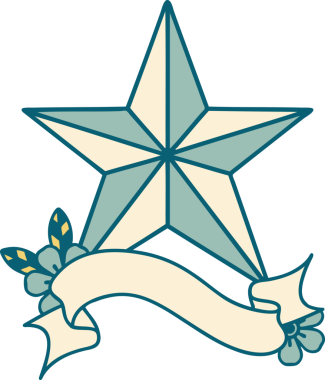 Bir insan tarafından çizilmiş geleneksel bir yıldız dövmesi