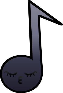 Bir insan tarafından çizilmiş bir notanın gölgelenmiş karikatürü