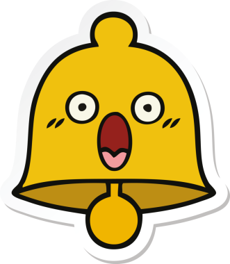 Bir insan tarafından çizilmiş sevimli bir çanın çıkartması.