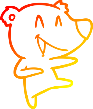 Bir insan tarafından çizilmiş gülen ayı karikatürü.