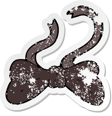 Bir insan tarafından çizilmiş bir çizgi filmin gerilmiş etiketi.