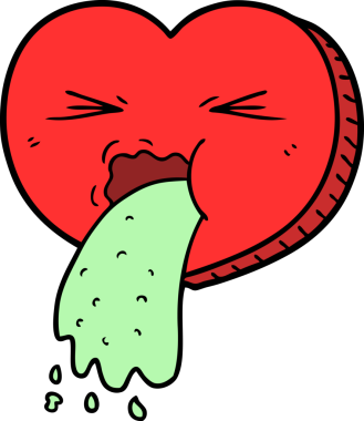 Çizgi film bir insan tarafından çizilmiş hasta bir kalbi sever.