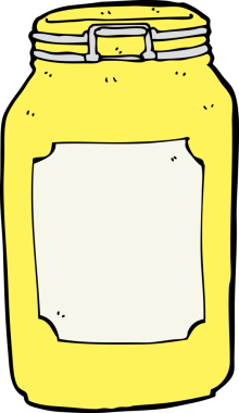 bir insan tarafından çizilmiş karikatür kavanozu