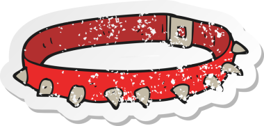 Bir insan tarafından çizilmiş bir köpek tasmasının gerilimli çıkartması.