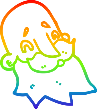 Gökkuşağı gradyan çizgi çizimi bir insan tarafından çizilmiş sakallı bir adamın